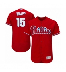 Men's Philadelphia Phillies #15 Andrew Knapp Red Alternate Flex Base Authentic Collection Baseball Player Jersey