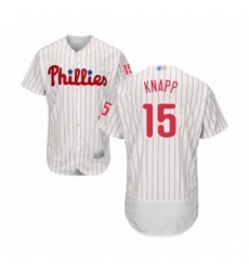 Men's Philadelphia Phillies #15 Andrew Knapp White Home Flex Base Authentic Collection Baseball Player Jersey
