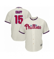 Youth Philadelphia Phillies #15 Andrew Knapp Authentic Cream Alternate Cool Base Baseball Player Jersey
