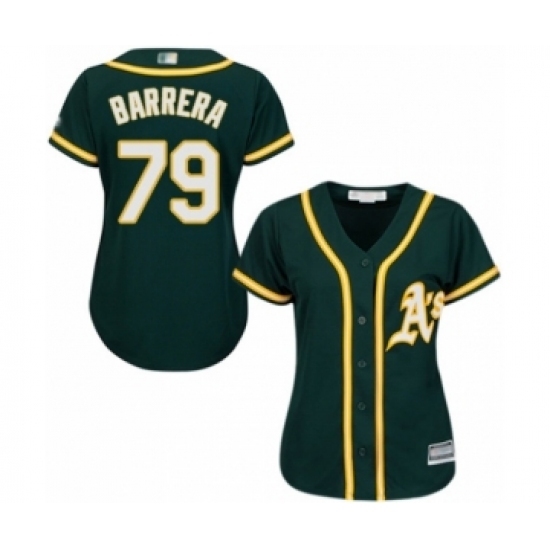 Women's Oakland Athletics #79 Luis Barrera Authentic Green Alternate 1 Cool Base Baseball Player Jersey Women's Oakland Athletics #79 Luis Barrera Authentic Green Alternate 1 Cool Base Baseball Player Jersey