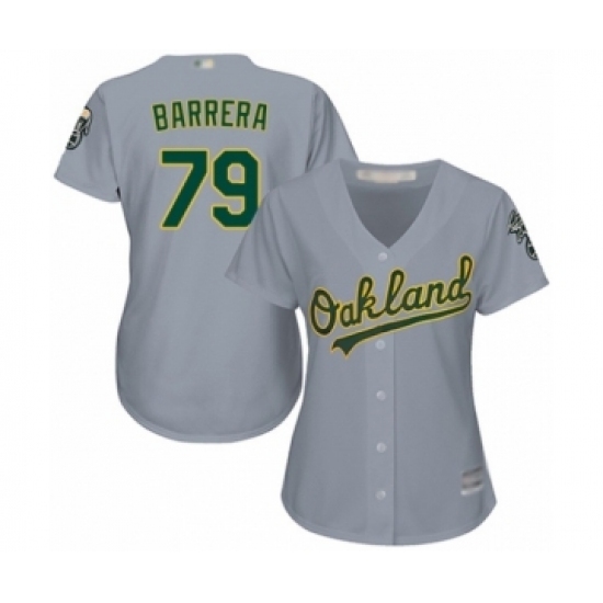 Women's Oakland Athletics #79 Luis Barrera Authentic Grey Road Cool Base Baseball Player Jersey Women's Oakland Athletics #79 Luis Barrera Authentic Grey Road Cool Base Baseball Player Jersey