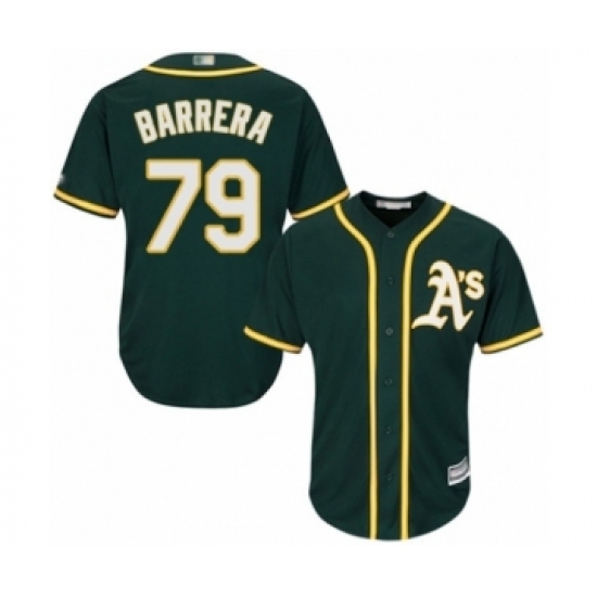Youth Oakland Athletics #79 Luis Barrera Authentic Green Alternate 1 Cool Base Baseball Player Jersey Youth Oakland Athletics #79 Luis Barrera Authentic Green Alternate 1 Cool Base Baseball Player Jersey