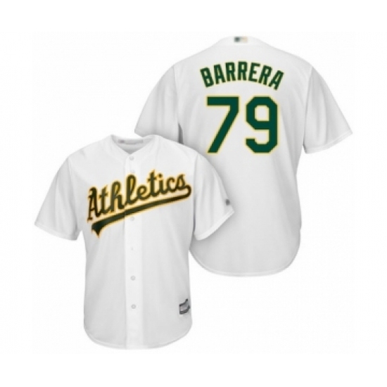 Youth Oakland Athletics #79 Luis Barrera Authentic White Home Cool Base Baseball Player Jersey Youth Oakland Athletics #79 Luis Barrera Authentic White Home Cool Base Baseball Player Jersey