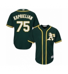 Youth Oakland Athletics #75 James Kaprielian Authentic Green Alternate 1 Cool Base Baseball Player Jersey