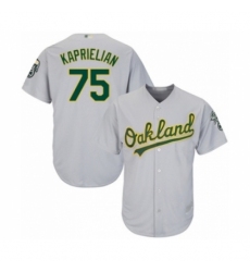 Youth Oakland Athletics #75 James Kaprielian Authentic Grey Road Cool Base Baseball Player Jersey
